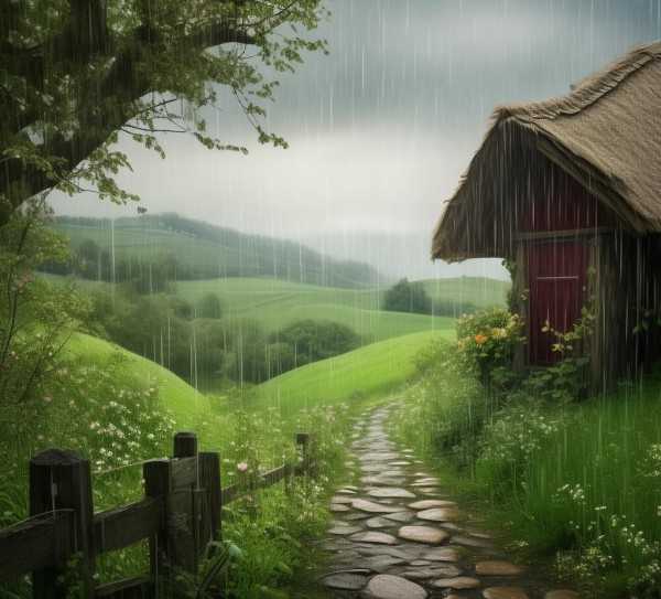 春雨润无声，春意盎然图