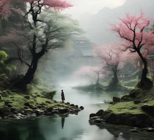 陶渊明笔下桃花源，世外桃源的奥秘解读,桃花源记原文探幽，陶渊明心中的世外桃源,桃花源,世外桃源,第1张