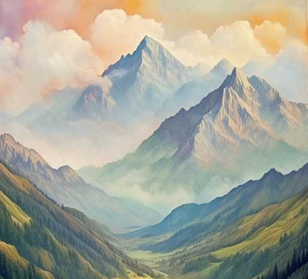 笔尖绘山韵，自然画卷的诗意呈现,山之韵，笔尖下的自然画卷,自然,第1张