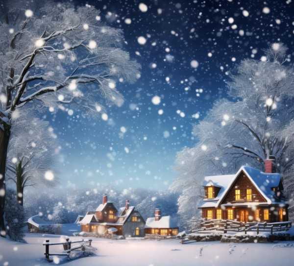 飘雪如诗，冬日童话画卷展开