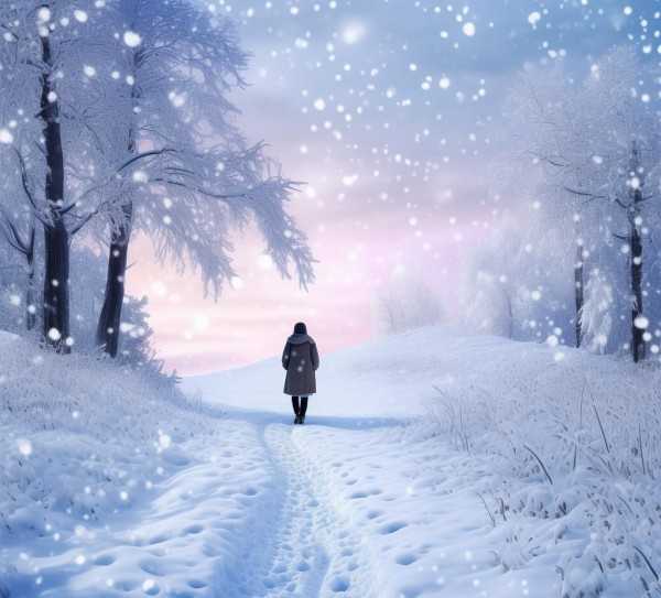 雪中漫步，冬日诗意瞬间